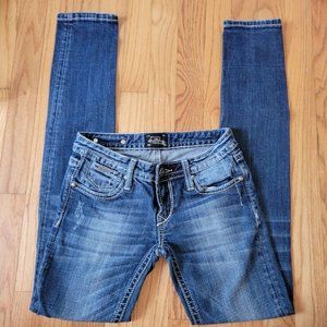 ReRock by EXPRESS - LOW SKINNY Fit STRETCH Blue Jeans - Women Size 4s- PERFECT